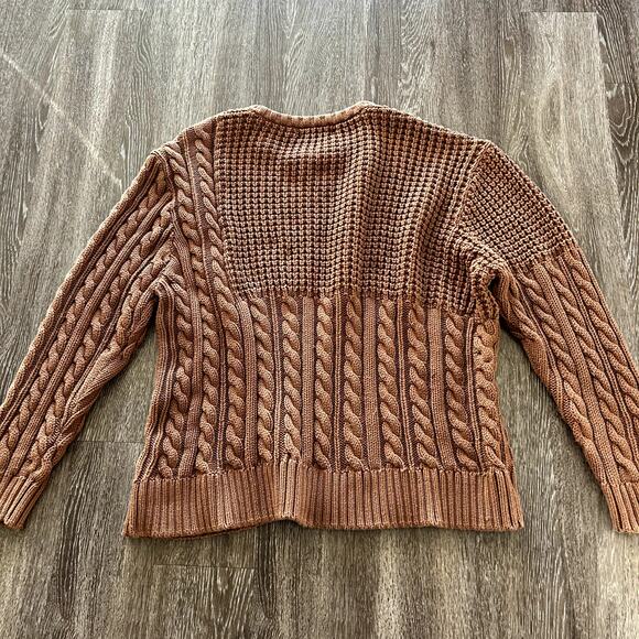 EUC Kith Wheatley Cable Knit Sweater Camel Brown XXL Cotton Crewneck Pullover - Picture 14 of 14